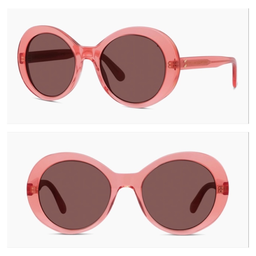 Stella McCartney Falabella Pins 54MM Round Sunglasses in Transparent Coral